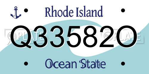 Q33582O Rhode Island License Plate