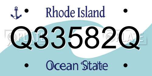 Q33582Q Rhode Island License Plate