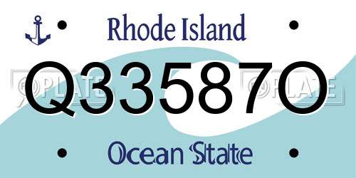 Q33587O Rhode Island License Plate