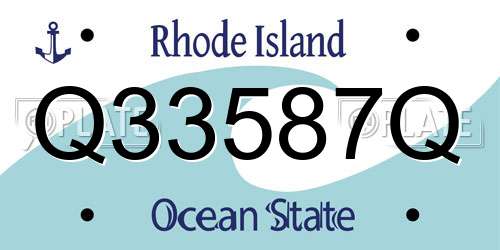 Q33587Q Rhode Island License Plate