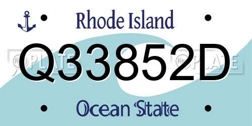 Q33852D Rhode Island License Plate
