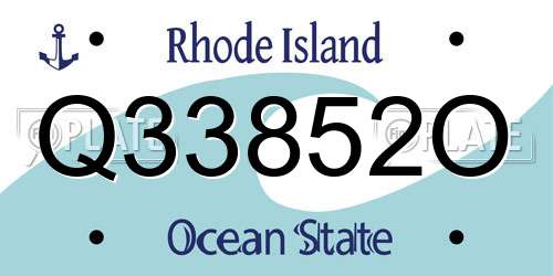 Q33852O Rhode Island License Plate