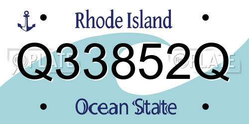 Q33852Q Rhode Island License Plate