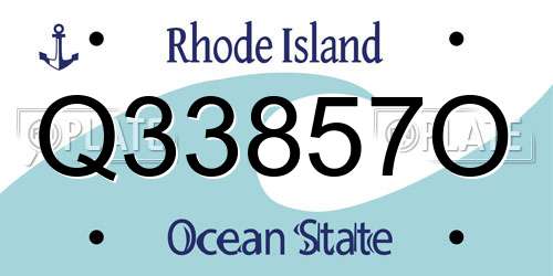 Q33857O Rhode Island License Plate