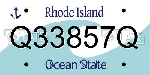 Q33857Q Rhode Island License Plate