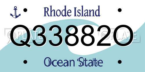 Q33882O Rhode Island License Plate
