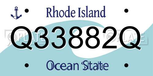 Q33882Q Rhode Island License Plate