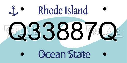 Q33887Q Rhode Island License Plate