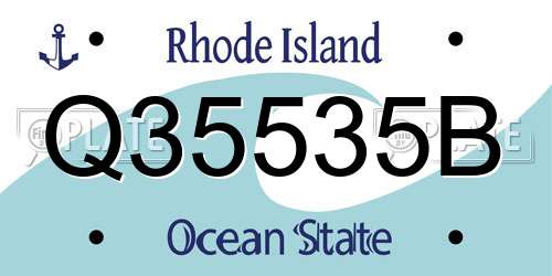 Q35535B Rhode Island License Plate