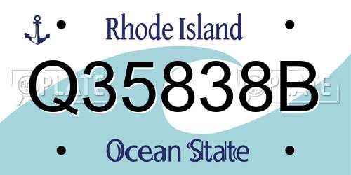 Q35838B Rhode Island License Plate