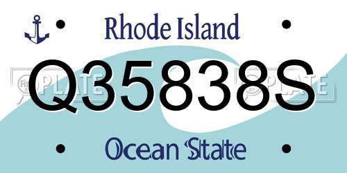 Q35838S Rhode Island License Plate