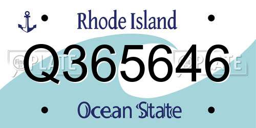 Q365646 Rhode Island License Plate