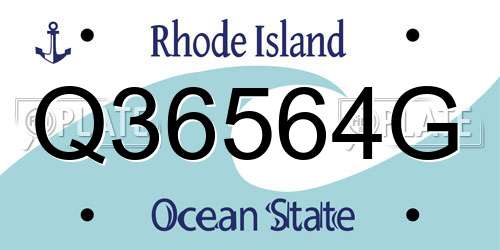 Q36564G Rhode Island License Plate