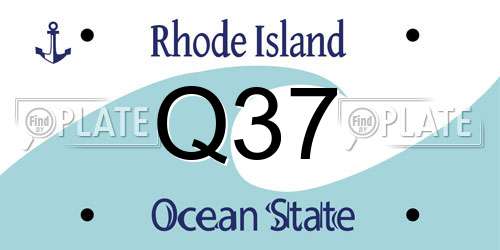 Q37 Rhode Island License Plate