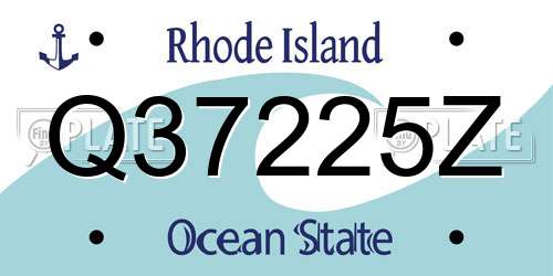 Q37225Z Rhode Island License Plate
