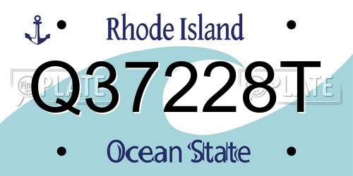 Q37228T Rhode Island License Plate