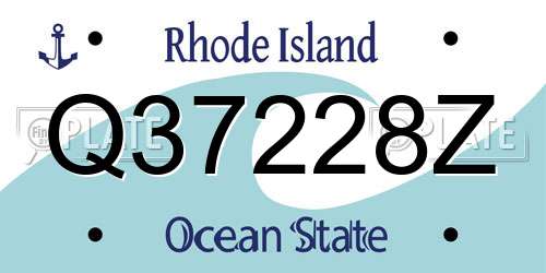 Q37228Z Rhode Island License Plate