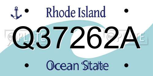 Q37262A Rhode Island License Plate