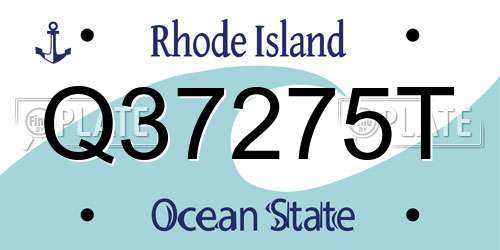 Q37275T Rhode Island License Plate