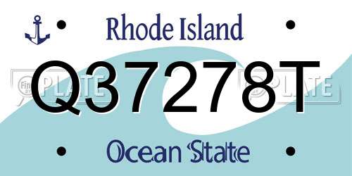 Q37278T Rhode Island License Plate