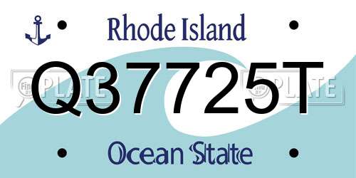 Q37725T Rhode Island License Plate