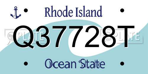 Q37728T Rhode Island License Plate