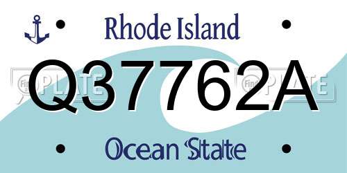 Q37762A Rhode Island License Plate