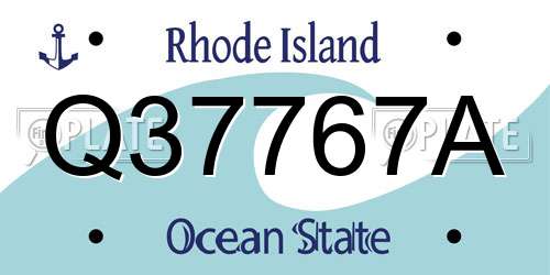Q37767A Rhode Island License Plate