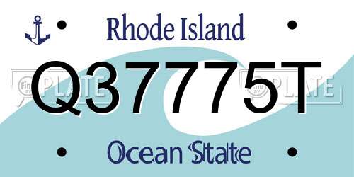 Q37775T Rhode Island License Plate