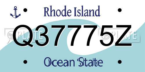 Q37775Z Rhode Island License Plate