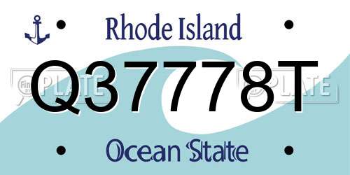 Q37778T Rhode Island License Plate