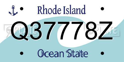 Q37778Z Rhode Island License Plate