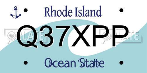 Q37XPP Rhode Island License Plate