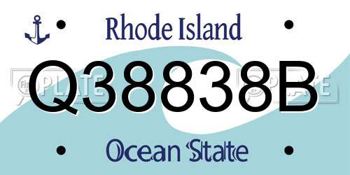 Q38838B Rhode Island License Plate