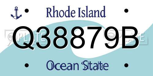 Q38879B Rhode Island License Plate