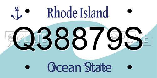 Q38879S Rhode Island License Plate