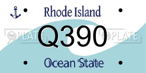 Q390 Rhode Island License Plate