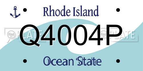 Q4004P Rhode Island License Plate