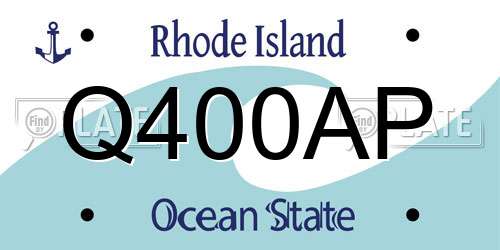 Q400AP Rhode Island License Plate