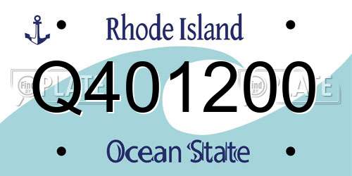 Q401200 Rhode Island License Plate