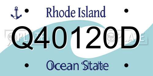 Q40120D Rhode Island License Plate