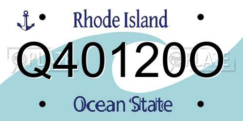 Q40120O Rhode Island License Plate