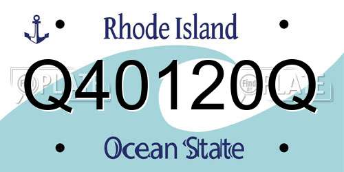 Q40120Q Rhode Island License Plate