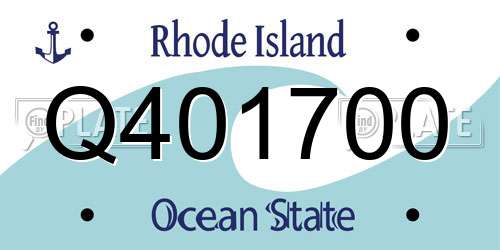 Q401700 Rhode Island License Plate