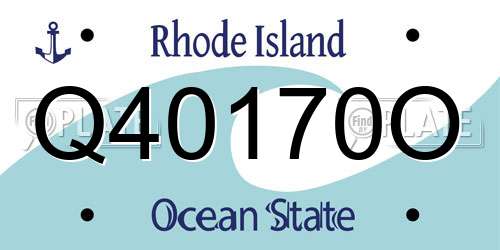 Q40170O Rhode Island License Plate