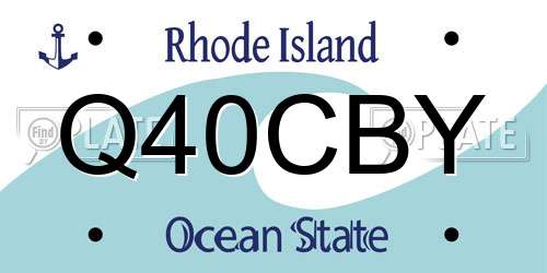 Q40CBY Rhode Island License Plate