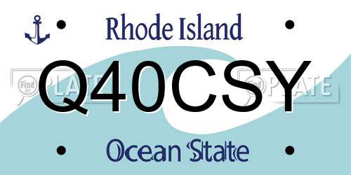 Q40CSY Rhode Island License Plate
