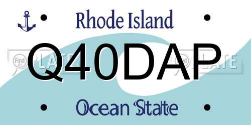 Q40DAP Rhode Island License Plate