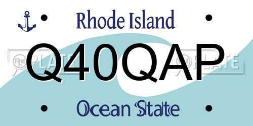 Q40QAP Rhode Island License Plate