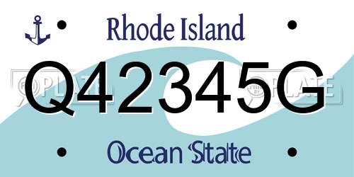 Q42345G Rhode Island License Plate